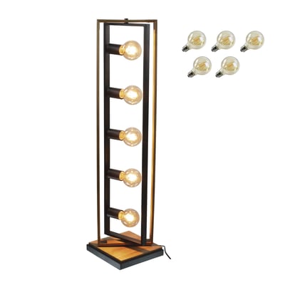 Lampadaire en métal et bois de hêtre, WOOLI C-CREATION