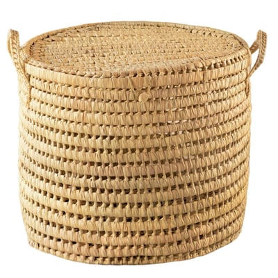 Malle ronde feuille de palmier -  LOJI HOME MAISON