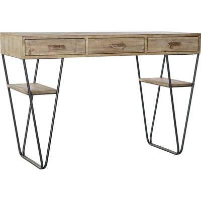 Console en épicéa et métal, 3 tiroirs RECOLLECTION