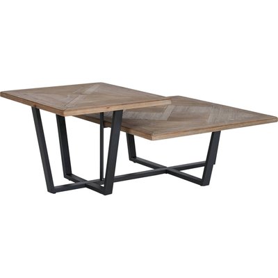 Table basse en bois et métal, design industriel RECOLLECTION