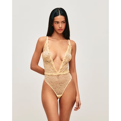 Body tanga en dentelle avec bananes brodées BANANASPLITIZ UNDIZ