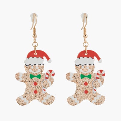 Boucles d'oreilles bonhommes en pain d'épices Noël BALABOOSTE