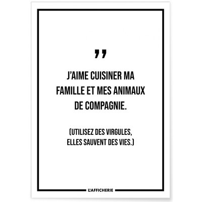 Affiche 'J'aime cuisiner...' L'AFFICHERIE