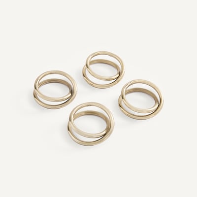 Lot de 4 ronds de serviette en métal aluminium, DUETTI AM.PM