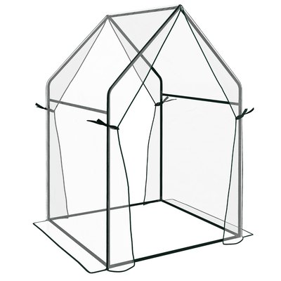 Serre de jardin balcon terrasse serre pour tomates double porte acier PVC OUTSUNNY