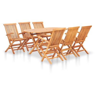 Salon de jardin pliable en teck HOME MAISON