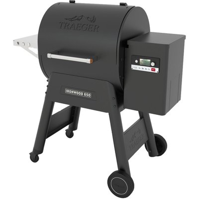 Barbecue pellet Ironwood 650 noir sur chariot, grille haute 56x26.5 cm, grille basse 56x48 cm TRAEGER