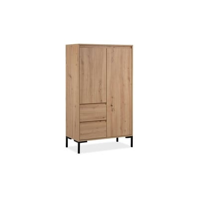 Buffet haut décor bois 2 portes 2 tiroirs KARVI PIER IMPORT