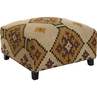 Repose-pied kilim en laine et coton  et moutarde RECOLLECTION