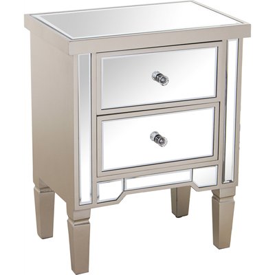 Table de chevet en bois, 2 tiroirs RECOLLECTION