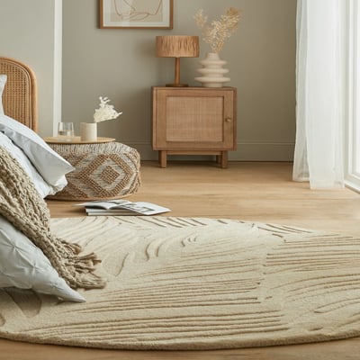 Tapis en laine rond FEUILLAGE FLAIR RUGS