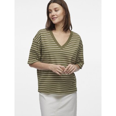 Camiseta a rayas, cuello de pico VILA
