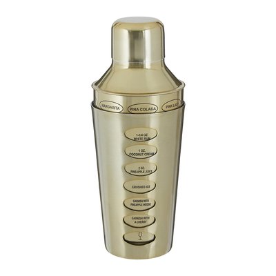 Recipe Cocktail Shaker in Brushed Brass SO'HOME