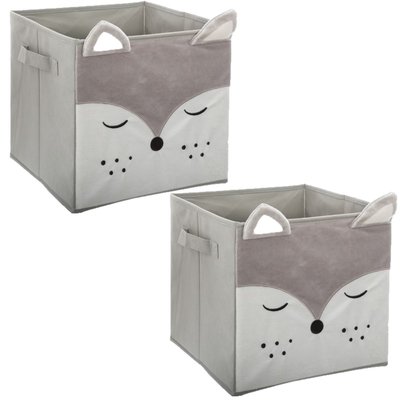 Lot de 2 Boîtes de rangement enfant design velours Douceur TOILINUX