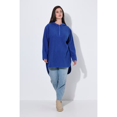 Sweat-shirt long en polaire bouclée, capuche ULLA POPKEN