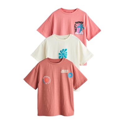 T-shirt oversize à motif, lot de 3 NEXT