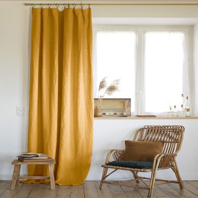 Rideau ajustable lin gris 140x270 TERRE DE NUIT