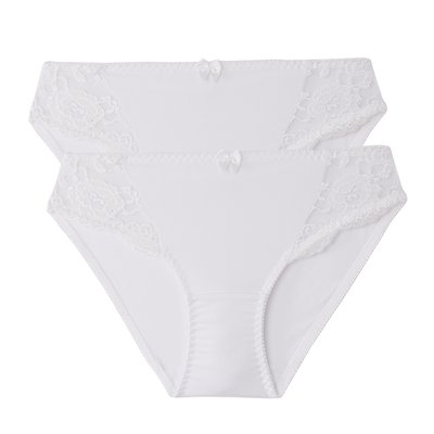 Lot de 2 slips en dentelle et microfibre Anthea ANNE WEYBURN