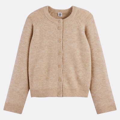 Chunky Knit Cardigan with Crew Neck LA REDOUTE COLLECTIONS