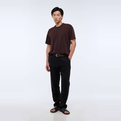 Pantalon boutonné en lin MONOPRIX