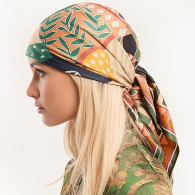 Foulard medium polyester recyclé effet soyeux imprimé SIMONE WILD