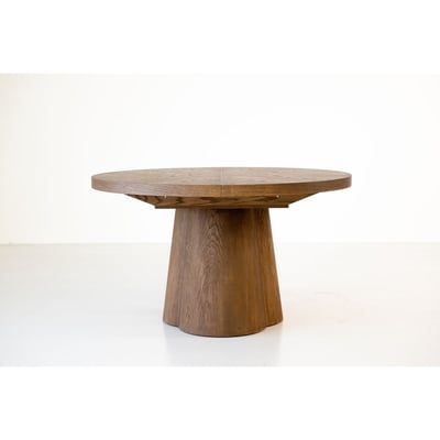 Table à manger ronde extensible 130 à 180 cm SUGITON placage chêne massif BOBOCHIC