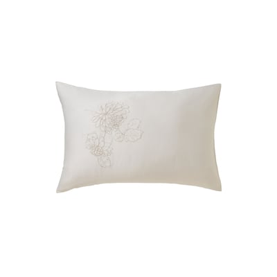 Taie d'oreiller rectangulaire satin de coton OPALYS CARRE BLANC