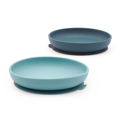 Set de 2 assiettes ventouse en silicone BAMBINO EKOBO