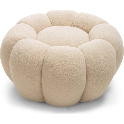 Pouf bouclette collection PERLE forme ronde RECOLLECTION