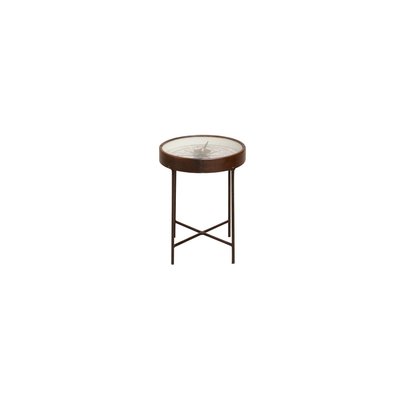 Table d'appoint en cuir BOUSSOLE CHEHOMA