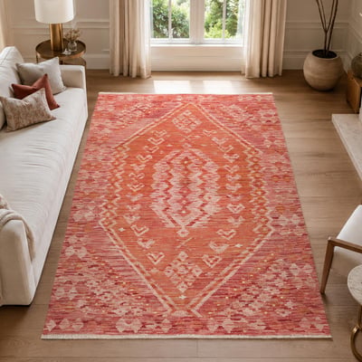 Tapis berbère, motif authentique, kilim tissé plat, KILIM 94 UN AMOUR DE TAPIS