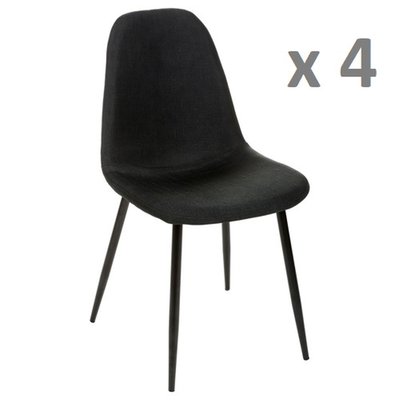 Lot de 4 - Chaise Nokas - Pied en métal TOILINUX