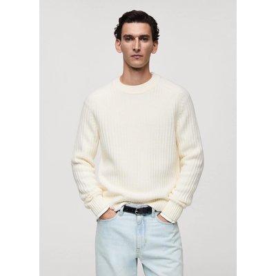 Pull-over maille côtelée laine mélangée MANGO MAN
