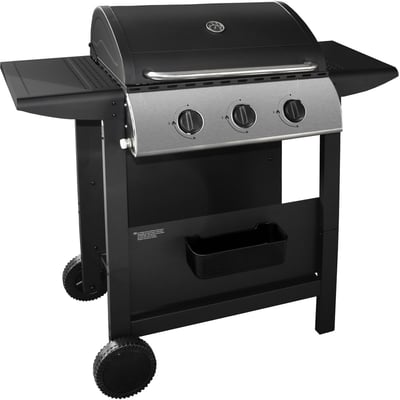 Barbecue gaz BGZ L1 noir 3 brûleurs sur chariot, 51x34 cm LISTO
