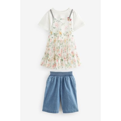 Robe t-shirt en maille et jean, ensemble NEXT