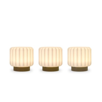 Lot de 3 Lampes Dentelles 9cm rechargeable Argile L ATELIER PIERRE