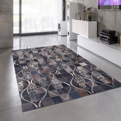 Tapis peau de vache kilim fait main UN AMOUR DE TAPIS