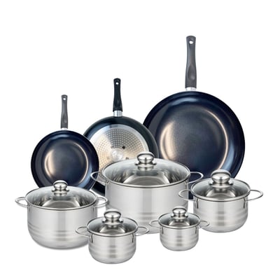 3 poêles 20/24/32cm + 5 faitouts 12/14/16/20/24cm PRIMA BRILLANT ELO