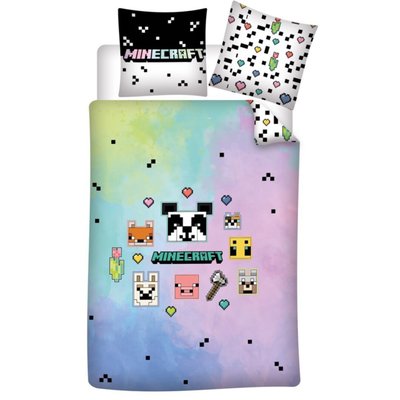 Parure de Lit Enfant Réversible Minecraft Faces MINECRAFT