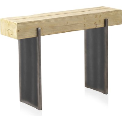 Console en bois d'abeto naturel pieds finition métal élégante RECOLLECTION