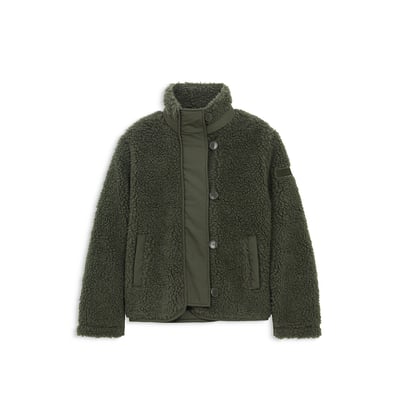Geknöpfte Jacke aus Sherpa-Mischgewebe mit Details aus Canvas AIGLE
