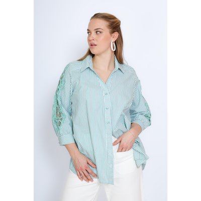 Chemise rayée avec patch en macramé JEAN-MARC PHILIPPE