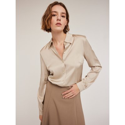 Chemise en satin de viscose de couleur unie MOTIVI