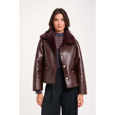 Manteau court col tailleur MORGAN