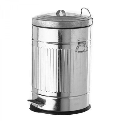 Poubelle de Cuisine Rétro en Métal Argenté - 20L WADIGA