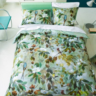 Housse de couette imprimée en percale de coton, MAPLE TREE CELADON DESIGNERS GUILD
