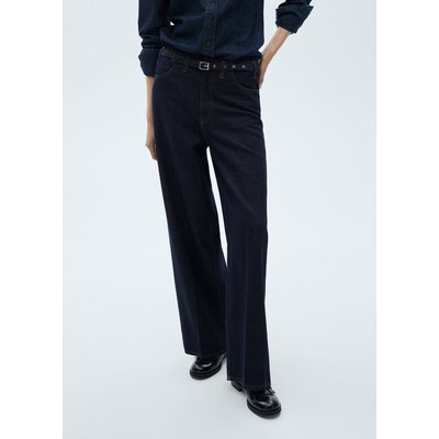 Jean wideleg rinse wash ceinture MANGO