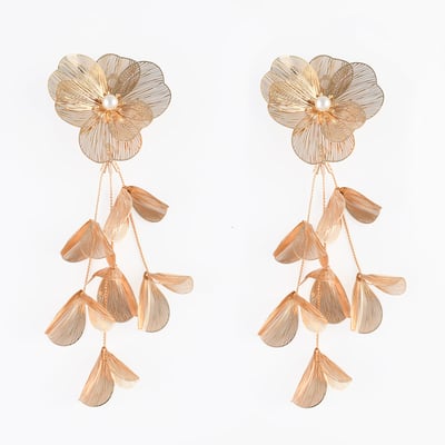 Boucles d'oreilles clips – fleurs filigranées dorées BALABOOSTE