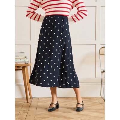 Jupe mi-longue viscose imprimé pois CYRILLUS