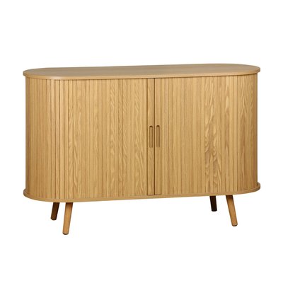 Buffet scandinave effet bois rainuré 2 portes coulissantes 120cm LEGACY SWEEEK